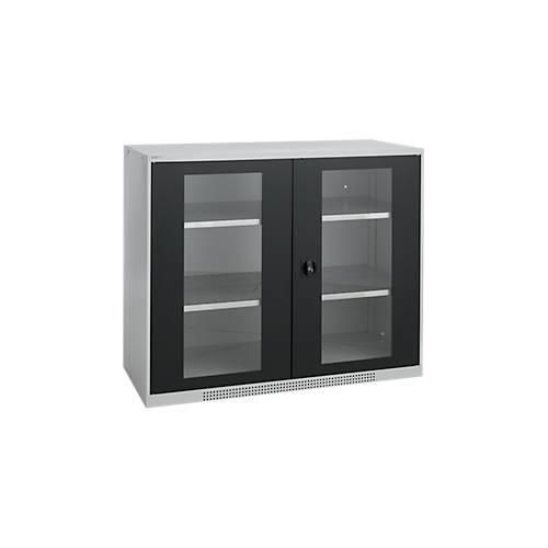4051273790958 - Genius Sichttürschrank FS 3 OH abschließbar 2 Fachböden bis 450 kg B 1343 mm Stahl weißaluminium RAL 9006 anthrazitgrau RAL 7016 4051273790958 - Genius Sichttürschrank FS 3 OH abschließbar 2 Fachböden bis 450 kg B 1343 mm Stahl weißaluminium RAL 9006 anthrazitgrau RAL 7016