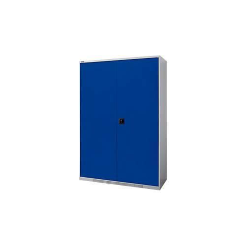 4051273791269 - Genius Flügeltürschrank FS 5 OH abschließbar 4 Fachböden bis 450 kg B 1343 mm Stahl weißaluminium RAL 9006 enzianblau RAL 5010