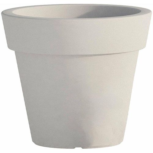 8053847868434 - Monacis - Cromia Gemma Topf für Pflanzen mit Dekoration einfarbig aus Harz Made in Italy -ø 50 cm   Weiß   Vase und Undersetzer