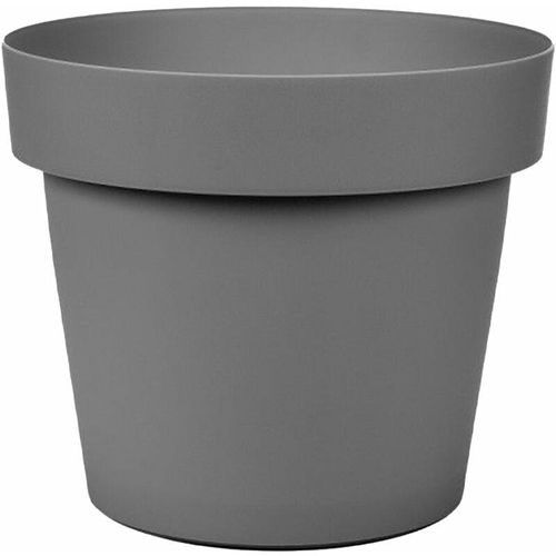 8053847868472 - Cromia Gemma Topf für Pflanzen mit Dekoration einfarbig aus Harz Made in Italy -Ø 50 cm   Grau   Vase und Undersetzer