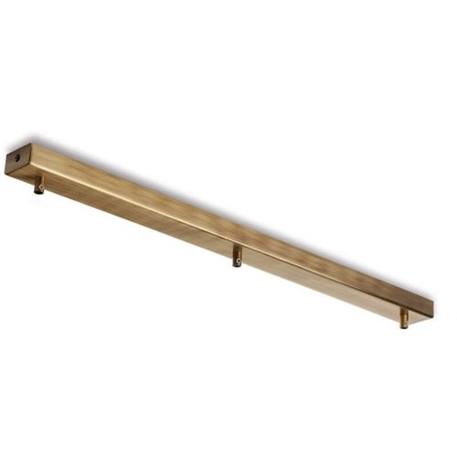 8050713219673 - Bonetti Illumina - Rosone rettangolare multicavo in ferro bronzato 3 fori H3 - L70 x 5