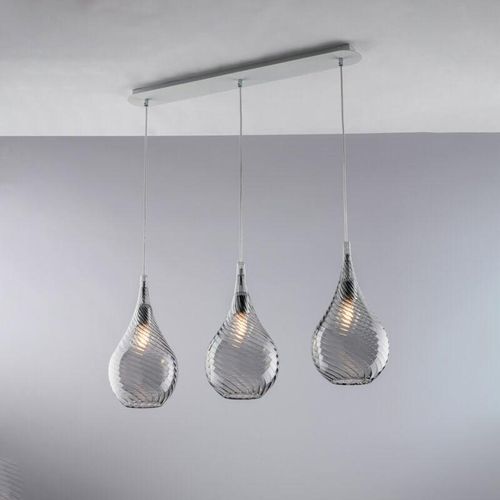 8050713217709 - Bonetti Illumina - Binario in ferro con vetri grigio pyrex 3 luci H41 - max 141 - L75 x 10