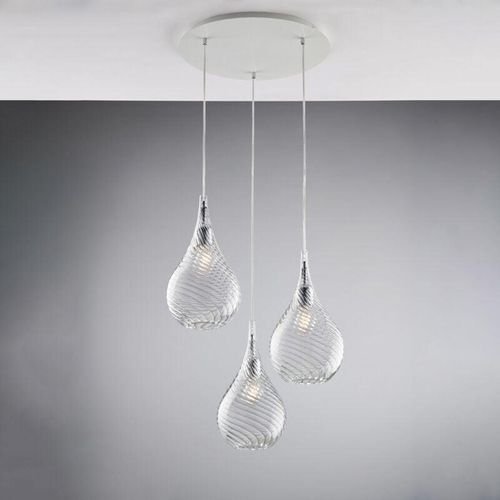 8050713217594 - Bonetti Illumina - Sospensione in ferro con vetri trasparente pyrex 3 luci H41 - max 141 - Ø50