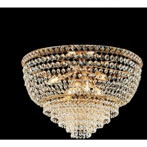 8050713217938 - Bonetti Illumina - Plafoniera in ferro e ottone dorato con strass 6 luci H38 - Ø52