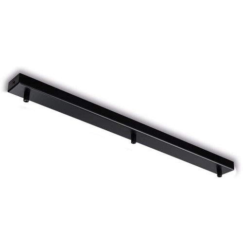 8050713219635 - Bonetti Illumina - Rosone rettangolare multicavo in ferro nero con 3 fori H3 - L70 x 5