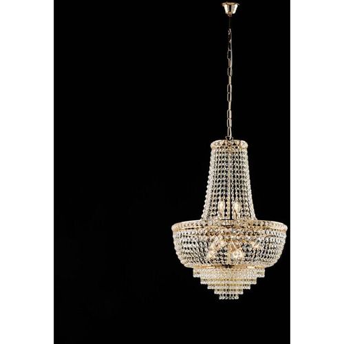 8050713217914 - Bonetti Illumina - Lampadario in ferro e ottone dorato con strass 8 luci H73 - max 133 - Ø52