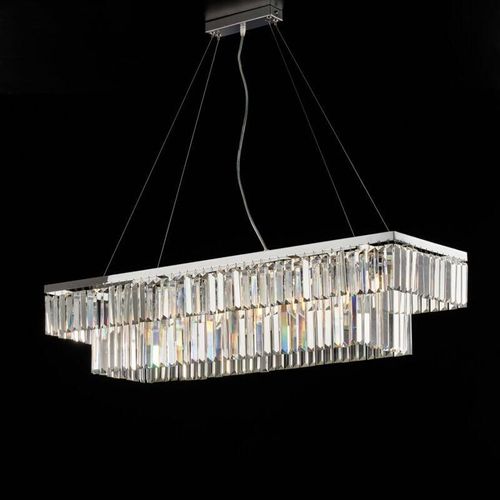 8050713217501 - Sospensione in ottone e ferro cromato con strass 8 luci H28 - MAX 120 - L104 X 32