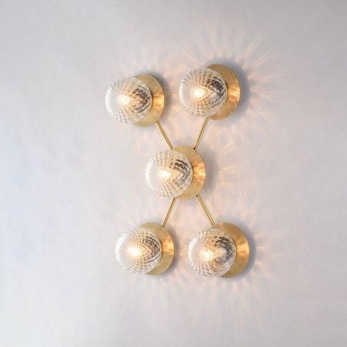 8050713219406 - Bonetti Illumina - Plafoniera in ferro bronzato spazzolato 5 luci H17 - L62 x 42