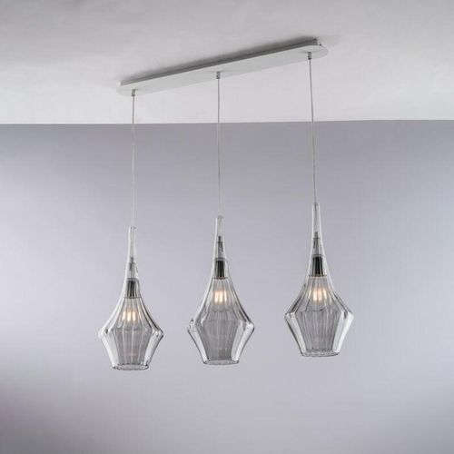 8050713218256 - Bonetti Illumina - Binario in ferro con vetri grigio pyrex 3 luci H49 - max 149 - L75 x 10