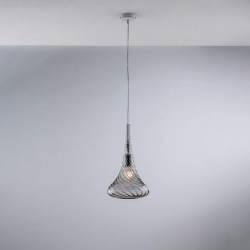 8050713219208 - Sospensione in ferro con vetro grigio pyrex 1 luce H42 - MAX 142 - Ø20