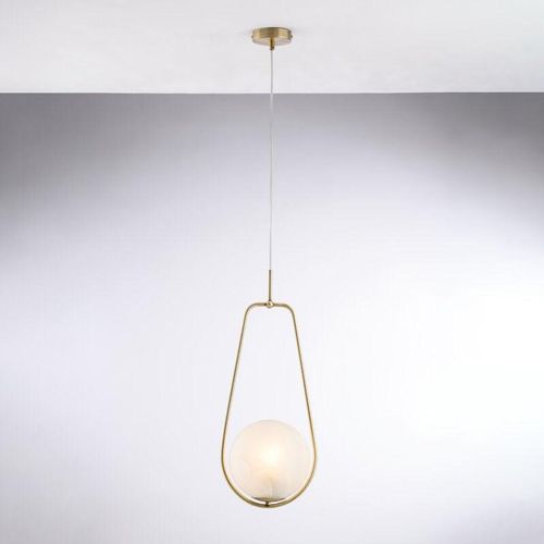 8050713219475 - Sospensione in ferro bronzato 1 luce con sfera dm20 H59 - max 159 - Ø24