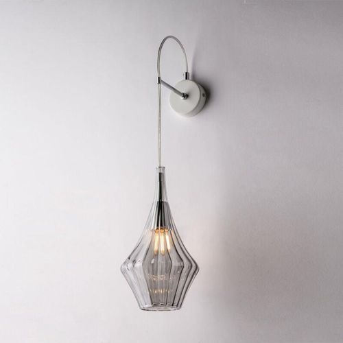 8050713218270 - Bonetti Illumina - Applique in ferro con vetro grigio pyrex 1 luce H64 - L14 - P21