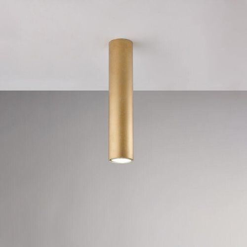 8057724580174 - Belight - Plafoniera in ferro laccato bianco GU10 con decorazione oro antico 1 luce H30 - Ø8