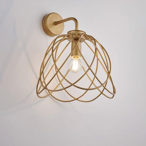 8057724581591 - Applique in ferro laccato oro con decorazione oro antico 1 luce H31 - L25 - P26