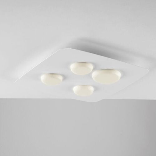 8057724581188 - Belight - Plafoniera in metallo laccato bianco con diffusori in silicone a led integrato 4 luci H5 - ø 45