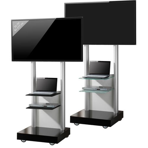 4012246189971 - TV Standfuß mit zwei Ablagen Rollen Fernseh Wagen Ständer rollbar Maße ca H 177 x B 70 x T 65 cm - Monte Visolo3 4012246189971 - TV Standfuß mit zwei Ablagen Rollen Fernseh Wagen Ständer rollbar Maße ca H 177 x B 70 x T 65 cm - Monte Visolo3