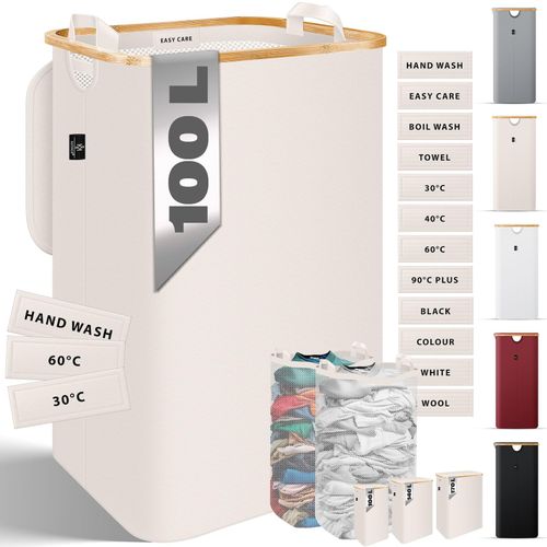 4255598322553 - KESSER® Wäschekorb mit Deckel faltbar Wäschebox Wäschetruhe Wäschetonne Wäschesammler mit herausnehmbaren Wäschesäcke Laundry Baskets Wäschesortierter inkl Waschhinweisen 4255598322553 - KESSER® Wäschekorb mit Deckel faltbar Wäschebox Wäschetruhe Wäschetonne Wäschesammler mit herausnehmbaren Wäschesäcke Laundry Baskets Wäschesortierter inkl Waschhinweisen