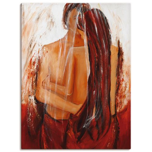 4055327455008 - Wandbild ARTLAND Liebespaar in rot rot Bilder B H 90cm x 120cm Leinwandbild Paar Hochformat Canvas Leinwand als Leinwandbild Poster Wandaufkleber in verschied Größen B90cm H120cm