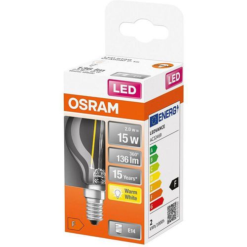 4058075434349 - 4058075434349 led eek f (a - g) E14 Glühlampenform 15 w = 15 w Warmweiß (ø x l) 45 mm x 77 mm - Osram