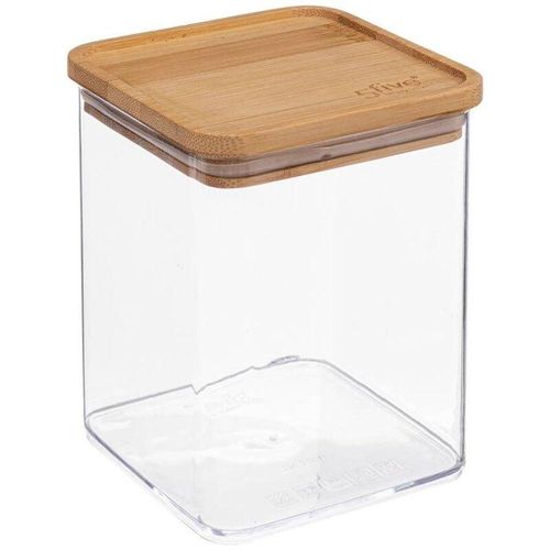 3560231639761 - Vorratsdose quadratisch bambusdeckel eske 1l - transparent - 5five