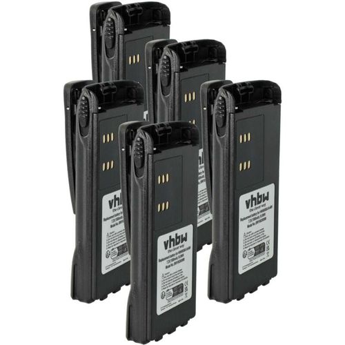 4069099642764 - Vhbw - 5x Akku Ersatz für Motorola WPNN4045R für Funkgerät Walkie Talkie (1500 mAh 72 v NiMH) + Gürtelclip