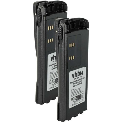 4069099643204 - Vhbw - 2x Akku Ersatz für Motorola WPNN4045R WPNN4045AR für Funkgerät Walkie Talkie (1800 mAh 72 v Li-Ion) + Gürtelclip