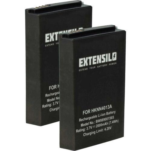 4069099653654 - Extensilo - 2x Akku kompatibel mit Motorola SL7550 SL7550e SL7580 SL7580e SL7590 TLK100 Funkgerät Walkie Talkie (2000 mAh 37 v Li-Polymer)