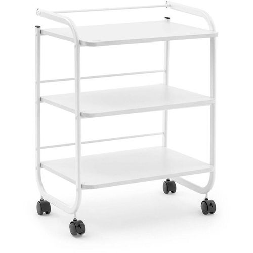 4062859191366 - Kosmetikwagen Arbeitswagen Beistellwagen Salon-Trolley 3 Ablagen Weiß