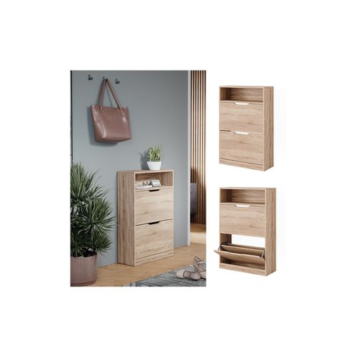 4066731446490 - Schuhkipper Luca Eiche 59 x 90 cm 2 Klappfächer