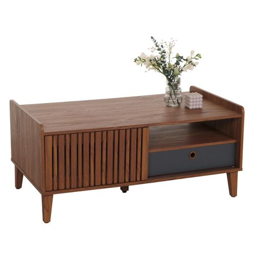 4057651649405 - Couchtisch MCW-M48 Wohnzimmertisch Tisch Sofatisch Mango-Massivholz 52x114x59cm ~ Walnuss-Optik Schublade dunkelgrau 4057651649405 - Couchtisch MCW-M48 Wohnzimmertisch Tisch Sofatisch Mango-Massivholz 52x114x59cm ~ Walnuss-Optik Schublade dunkelgrau