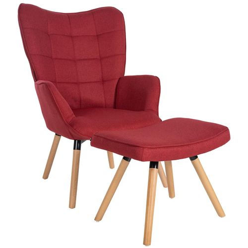 4251756442521 - Relaxsessel Garding Mit Fußhocker I Polstersessel Fußschemel I Stoff-Bezug