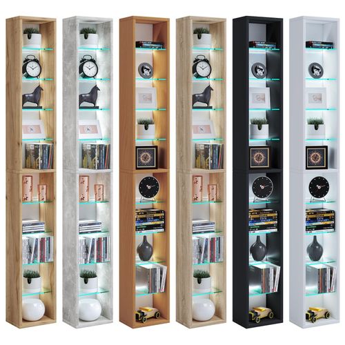 4051814417825 - Standregal Holz CD DVD Regal Bücherregal Aufbewahrung Maße H 155 x B 21 x T 14 cm Standregal - Rasato XL Gr 21 weiß B21cm H155cm T14cm Holzwerkstoff Holz Spanplatte Glas Regale 4051814417825 - Standregal Holz CD DVD Regal Bücherregal Aufbewahrung Maße H 155 x B 21 x T 14 cm Standregal - Rasato XL Gr 21 weiß B21cm H155cm T14cm Holzwerkstoff Holz Spanplatte Glas Regale