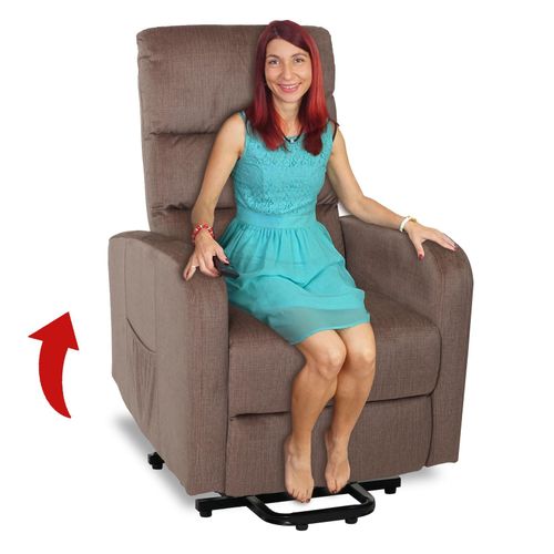 4057651691473 - Fernsehsessel MCW-K62 Sessel Relaxsessel TV-Sessel Liegefunktion Aufstehhilfe elektrisch Metall Chenille ~ braun