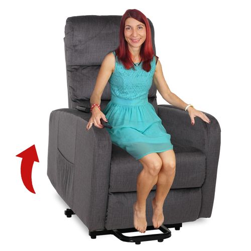 4057651867861 - Fernsehsessel MCW-K62 Sessel Relaxsessel TV-Sessel Liegefunktion Aufstehhilfe elektrisch Metall Chenille ~ dunkelgrau