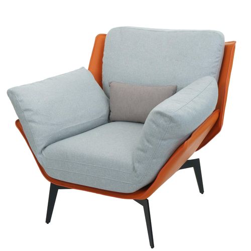 4057651617343 - Sessel MCW-L82 Lounge-Sessel Cocktailsessel Polstersessel Relaxsessel Kunstleder Stoff Textil Metall ~ terrakotta