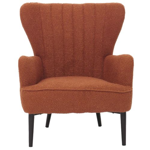 4057651830933 - Lounge-Sessel MCW-K37 Cocktail- Ohrensessel Polsterstuhl Retro Vintage Stoff Bouclé (600g m²) Öko-Tex ~ terrakotta
