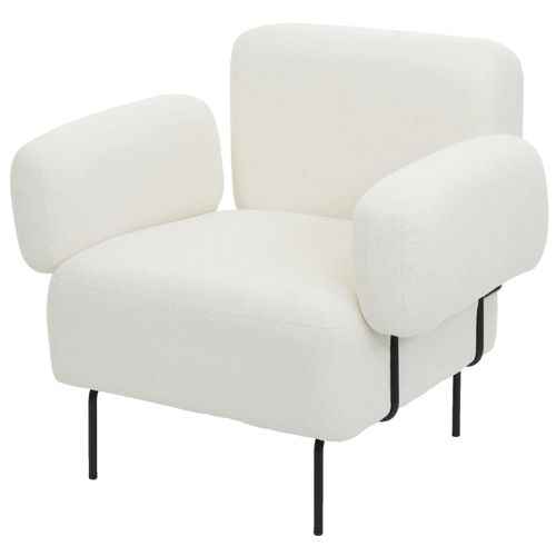 4057651664538 - Lounge-Sessel MCW-L83b Cocktailsessel Polstersessel Sessel Bouclé Stoff Textil Metall creme-weiß 4057651664538 - Lounge-Sessel MCW-L83b Cocktailsessel Polstersessel Sessel Bouclé Stoff Textil Metall creme-weiß
