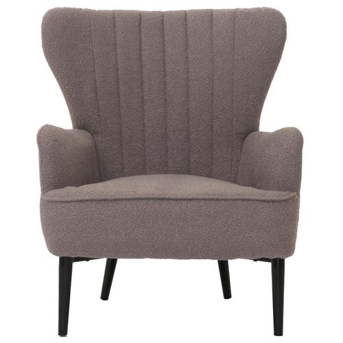 4057651831022 - Lounge-Sessel MCW-K37 Cocktail- Ohrensessel Polsterstuhl Retro Vintage Stoff Bouclé (600g m²) Öko-Tex ~ hellgrau