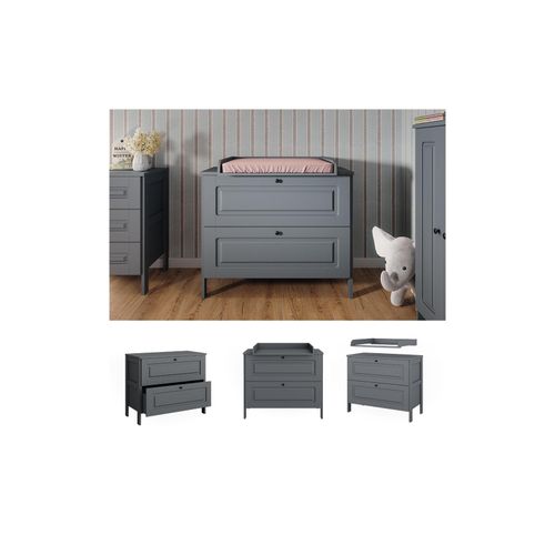 4066731451098 - Wickelkommode Ajaton Grau 108 x 98 cm mit 2 Schubladen Vitalispa 4066731451098 - Wickelkommode Ajaton Grau 108 x 98 cm mit 2 Schubladen Vitalispa