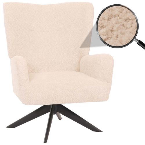 4057651663623 - Lounge-Sessel MCW-N65 Cocktailsessel Polstersessel Relaxsessel drehbar Stoff Textil Chenille Metall ~ creme-beige 4057651663623 - Lounge-Sessel MCW-N65 Cocktailsessel Polstersessel Relaxsessel drehbar Stoff Textil Chenille Metall ~ creme-beige