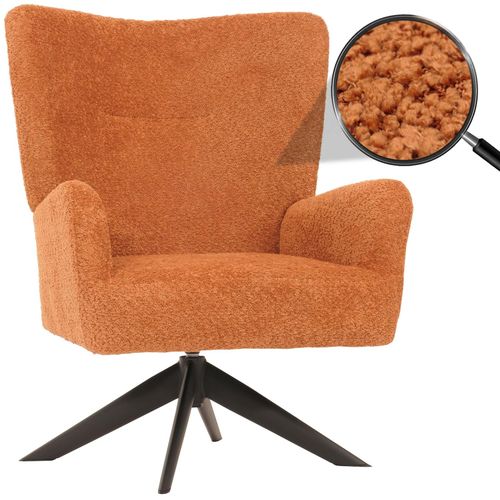 4057651663593 - Lounge-Sessel MCW-N65 Cocktailsessel Polstersessel Relaxsessel drehbar Stoff Textil Chenille Metall ~ terracotta 4057651663593 - Lounge-Sessel MCW-N65 Cocktailsessel Polstersessel Relaxsessel drehbar Stoff Textil Chenille Metall ~ terracotta