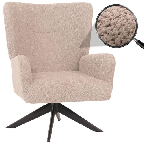 4057651663548 - Lounge-Sessel MCW-N65 Cocktailsessel Polstersessel Relaxsessel drehbar Stoff Textil Chenille Metall ~ taupe 4057651663548 - Lounge-Sessel MCW-N65 Cocktailsessel Polstersessel Relaxsessel drehbar Stoff Textil Chenille Metall ~ taupe