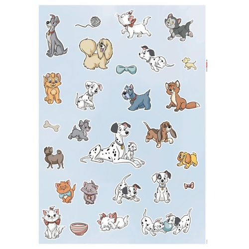 4036834178994 - KOMAR Wandtattoo Disney Cats and Dogs Wandtattoos 50x70 cm (Breite x Höhe) selbstklebendes Wandtattoo Gr B H 50 cm x 70 cm Kinder-Comic bunt Wandtattoos Wandsticker