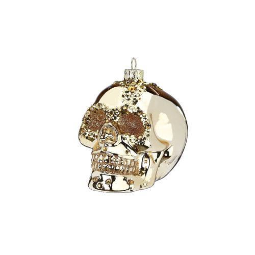 4061752172144 - Weihnachtsbaumkugel »Totenkopf 9 cm 2 Stück Goldfarben« (2 St) 4061752172144 - Weihnachtsbaumkugel »Totenkopf 9 cm 2 Stück Goldfarben« (2 St)
