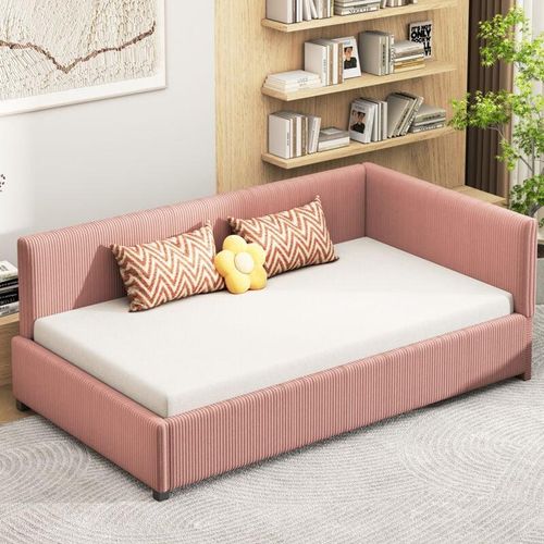 8091280782498 - Redom - Polsterbett Schlafsofa 90200 Multifunktionsbett mit Lattenrost hautfreundlicher Samtstoff rosa