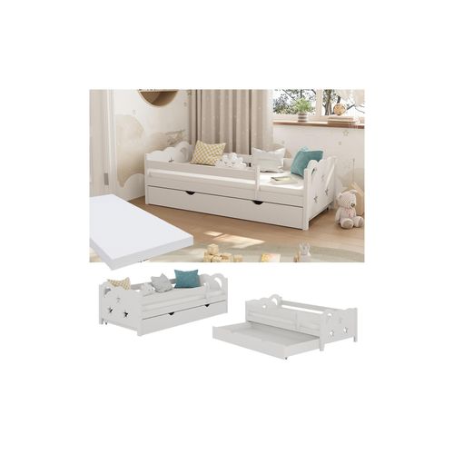4066731272396 - Livinity Kinderbett Einzelbett Juniorbett Jessica Weiß 160x80 cm Matratze modern Kinderzimmer Bett Bettschublade Rausfallschutz 4066731272396 - Livinity Kinderbett Einzelbett Juniorbett Jessica Weiß 160x80 cm Matratze modern Kinderzimmer Bett Bettschublade Rausfallschutz