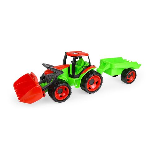 4006942899104 - LENA® GIGA TRUCKS Traktor mit Frontlader & Anhänger hellgrün rot Schaukarton 4006942899104 - LENA® GIGA TRUCKS Traktor mit Frontlader & Anhänger hellgrün rot Schaukarton
