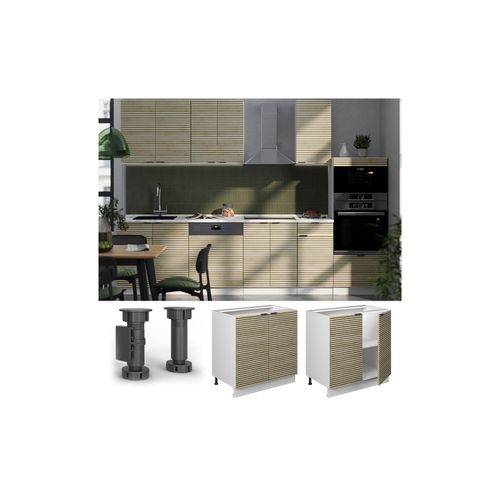 4066731462551 - Spülenunterschrank Fame-Line Eiche Paneel 80 cm mit Regal AP Eiche Vicco 4066731462551 - Spülenunterschrank Fame-Line Eiche Paneel 80 cm mit Regal AP Eiche Vicco
