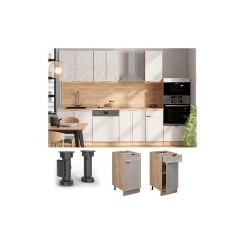 4066731452286 - Schubunterschrank Fame-Line Eiche Grau-Beige gerahmt 40 cm ohne Arbeitsplatte 4066731452286 - Schubunterschrank Fame-Line Eiche Grau-Beige gerahmt 40 cm ohne Arbeitsplatte
