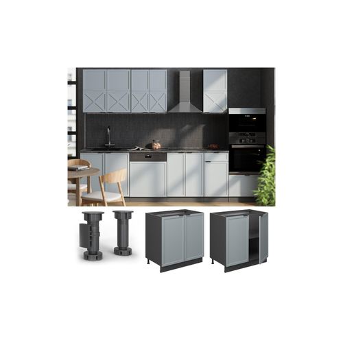 4066731455423 - Küchenschränke Fame-Line Hellblau-grau 80 cm mit Regal ohne Arbeitsplatte Vicco 4066731455423 - Küchenschränke Fame-Line Hellblau-grau 80 cm mit Regal ohne Arbeitsplatte Vicco